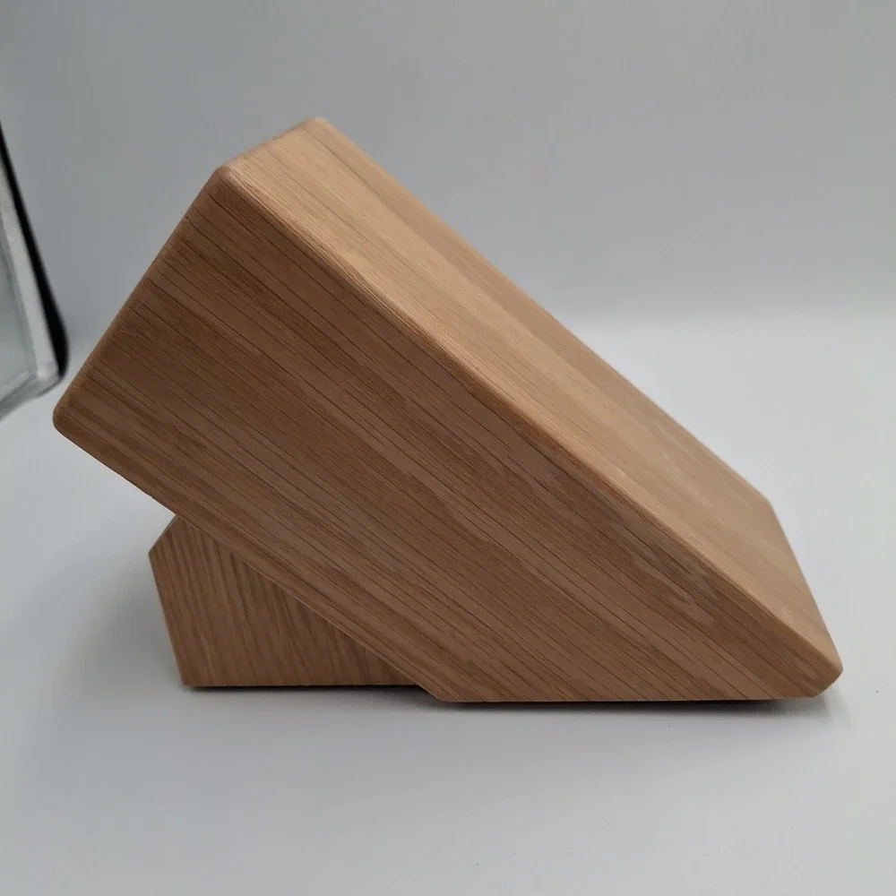 CUTCO 13-Slot Wood Knife Block Oak Holder Storage 12 Knives + Sharpener USA Made